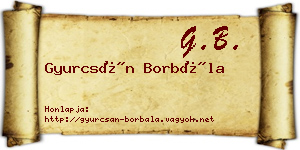 Gyurcsán Borbála névjegykártya